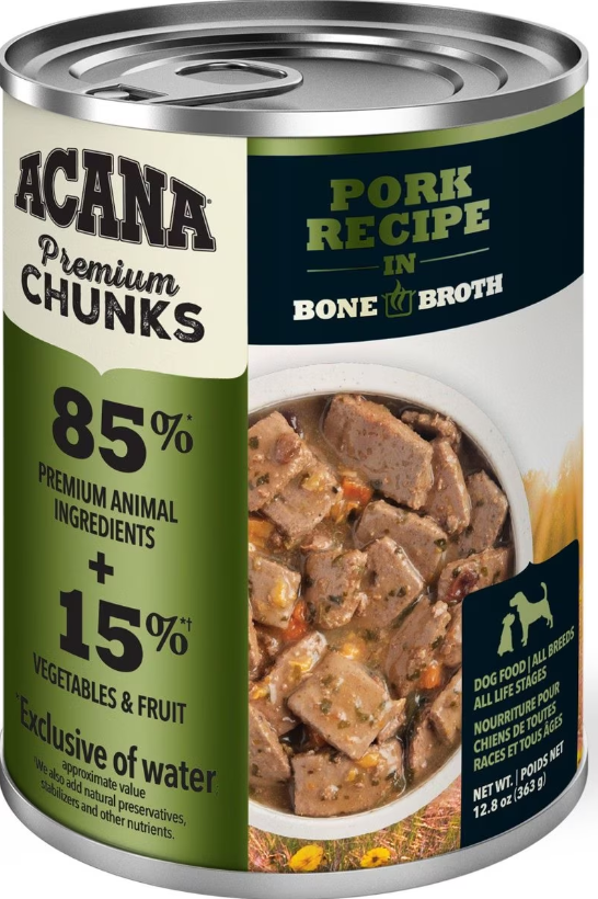 Acana Premium Chunks Pork Recipe in Bone Broth