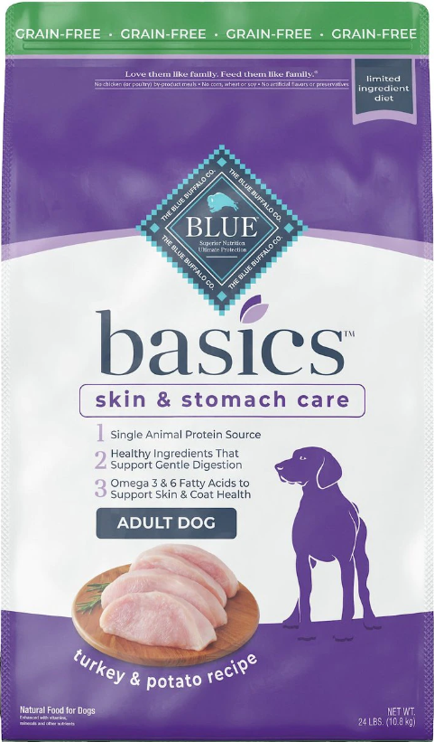 Blue Buffalo Basics Skin & Stomach Care, Turkey & Potato Recipe
